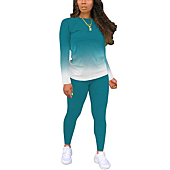 Two Piece Outfits For Women Sweatsuits Sets Casual Jogging Suit Matching Athletic Clothing Fashion Tracksuit Gradient Green XXL
