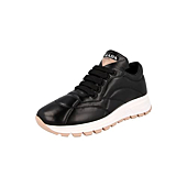 Prada Women's 1E245L Y5A F0LHD Black Leather Sneaker US 6 / EU 36