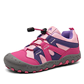 Mishansha Kid's Girl's Outdoor Hiking Running Sneakers Slip on Breathable Walking Casual Trekking Shoes Pink 1