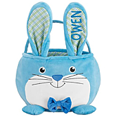 Let's Make Memories Personalized Furry Critter Easter Basket for Kids - Blue Bunny