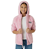 Eddie Bauer Kids’ Jacket – Kids’ Full Zip Ultra Soft Sherpa Fleece Hoodie Sweatshirt Boys for Girls (5-16), Size Small (7-8), Dusty Pink