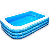 Inflatable Pool, Hesung 95" X 56"X 21" Family Swimming Pool for Kids, Toddlers, Infant, Adult, Full-Sized Inflatable Blow Up Kiddie Pool for Ages 3+, Outdoor, Garden, Backyard, Summer Swim Center