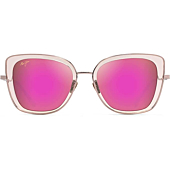 Maui Jim Violet Lake w/Patented PolarizedPlus2 Lenses Luxury Sunglasses, Trans Pink W/Rose Gold/Maui Sunrise Polarized, Medium