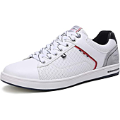 AX BOXING Mens Casual Shoes Fashion Sneakers Breathable Comfort Walking Shoes for Male(White, Numeric_10_Point_5)