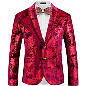 Men's slim fit floral suit jacket for a stylish and eye-catching look