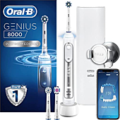 Oral-B Genius Electric Toothbrush with Artificial Intelligence, Gifts For Women / Men, App Connected Handle, 3 Toothbrush Heads & Travel Case, 5 Modes, Teeth Whitening, 2 Pin UK Plug, 8000