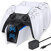 PS5 controller charger station for fast charging of two controllers at once.