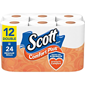 Unleash the Comfort With Scott ComfortPlus Toilet Paper, 12 Double Rolls of Strength and Softness