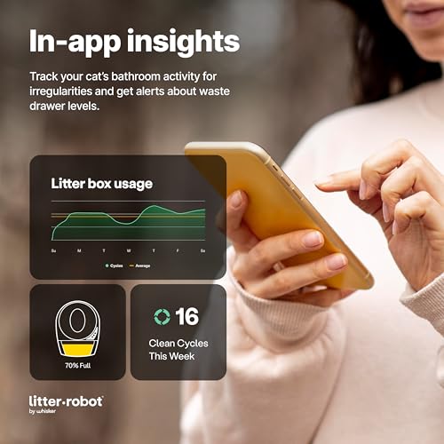 Litter-Robot 3 Connect by Whisker (Grey) Automatic Self-Cleaning Cat Litter Box, WiFi Enabled, Works with Any Clumping Litter, Never Scoop Again