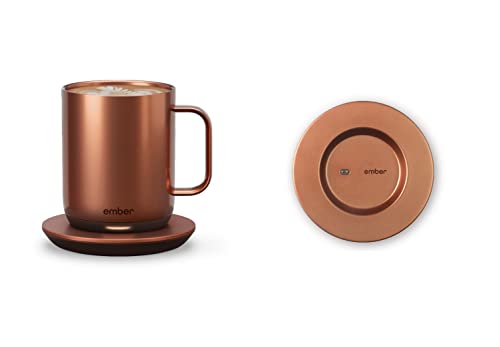 Ember Temperature Control Smart Mug 2, 14 oz + Charging Coaster Bundle, Copper