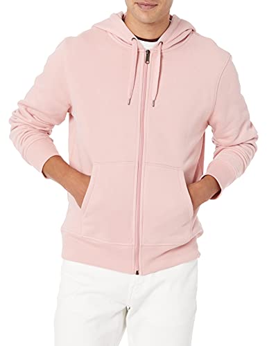 Amazon Essentials Men's Full-Zip Hooded Fleece Sweatshirt (Available in Big & Tall), Pink, Large