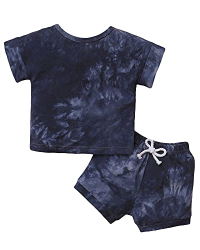 2T Baby Boy Clothes Tops Shorts Set Kids Baby Boy Outfits Tie-dye Baby Boy’s Clothing 2PCS Baby Clothes Boy Blue 2T/3T Boys Clothes