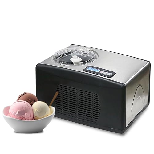 Whynter Ice Cream Maker Machine 1.6 Qt. Automatic with Built-In Compressor, LCD Digital Display & Timer, No Pre-Freezing, ICM-15LS, Stainless Steel