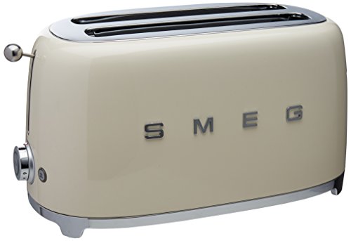 SMEG 2-slice toaster in a beautiful cream color with chrome accents.