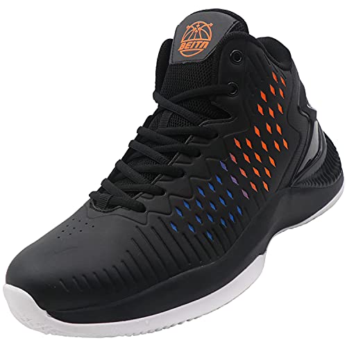 Beita High Upper Basketball Shoes Sneakers Men Breathable Sports Shoes Anti Slip, Black, 10