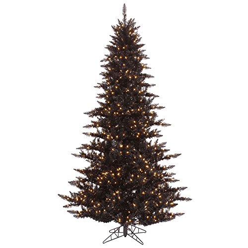 Vickerman 10' Black Fir Artificial Christmas Tree, Warm White Dura-lit LED Lights, Seasonal Indoor Home Decor