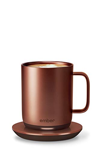 Ember Temperature Control Smart Mug 2, 10 oz, Copper, 1.5-hr Battery Life - App Controlled Heated Coffee Mug - New & Improved Design
