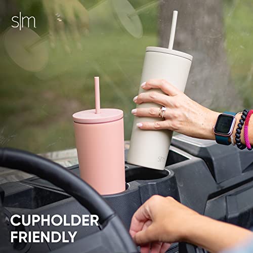 Simple Modern 24oz Insulated Tumbler in Slumberland color with a leak-proof lid and reusable straw.