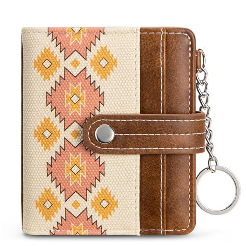 BOSTANTEN Wallet Women Small Leather Credit Card Holder RFID Bifold Wallets with Zipper Coins Pocket Beige