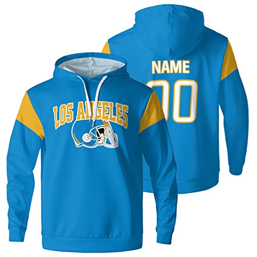 OAOANS Los Angeles Hoodies Custom Personalized Football Apparel Customized Name Number Pullover Sweatshirt Hoodie Gifts For Men Women Kids