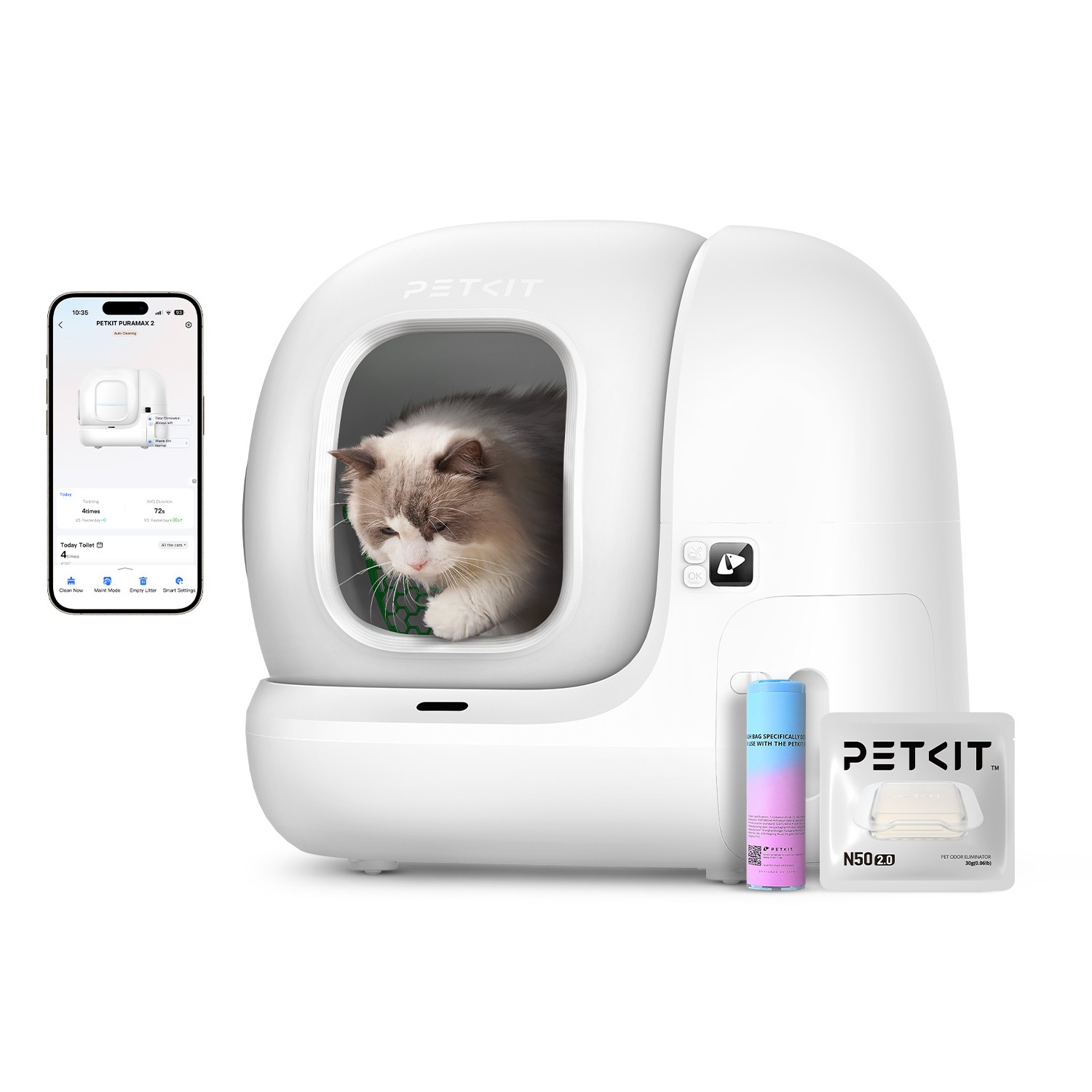 PETKIT PuraMAX 2 Automatic Smart Cat Litter Box Self-Cleaning Cat Litter Box