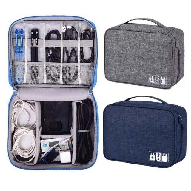 Double Layer Travel Gadget Organizer Electronics Accessories Storage Bag