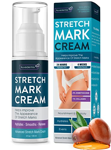 Stretch Mark Cream - Prevention & Remover of StretchMarks - Maternity & Pregnancy Skin Care - Collagen, Jojoba & Olive Oil, Allantoin - Belly Lotion for Pregnant Women - Hydrates,Smoothes,Renews 4 oz
