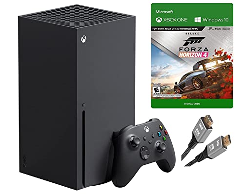 2022 Newest Microsoft Xbox Series X–Gaming Console System- 1TB SSD Black X Version with Disc Drive Bundle with Forza Horizon Full Game and MTC HDMI Cable