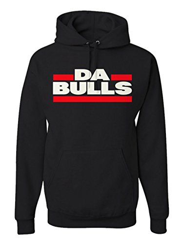 Victory Ink Men's Da Bulls Chicago Sports Hoodie Basketball Fan Pullover Sweatshirt (L) Black