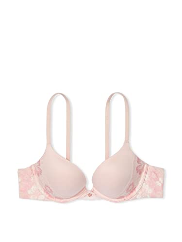 Victoria's Secret Everyday Comfort Push Up Bra, Moderate Coverage, Padded, Plunge Neckline, Bras for Women, Body by Victoria Collection, Pink (32B)