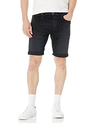 G-Star Raw Men's 3301 Slim Fit Denim Shorts, Jet Black, 36W