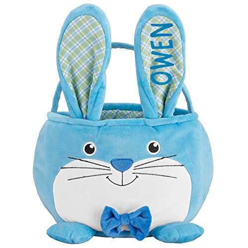 Let's Make Memories Personalized Furry Critter Easter Basket for Kids - Blue Bunny