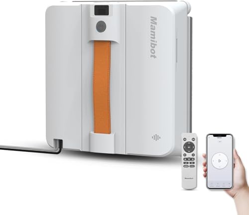 Mamibot W120-DP Robot Window Cleaner, Window Cleaning Robot with Four Water Spray,3200 Pa Suction Power, Multiple Cleaning Modes,App&Remote Control,for High-Rise Glass Cleaning(Grey