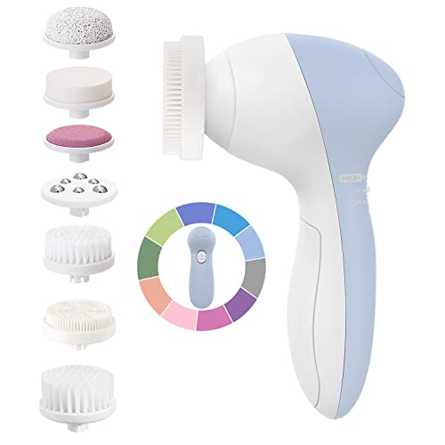 Facial Cleansing Brush Face Scrubber: Electric Exfoliating Spin Cleanser Device Waterproof Deep Cleaning Exfoliation Rotating Spa Machine - Electronic Acne Skin Washer Spinning System Christmas Set