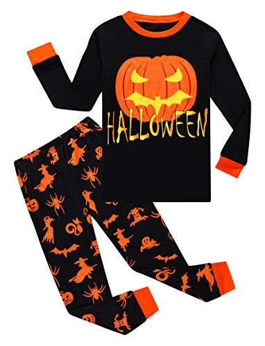 Baby Halloween pajamas with smiling pumpkin face design