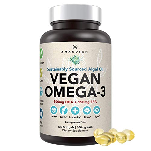 Premium Vegan Omega-3 Supplement. Fish Oil Alternative! Plant Based DHA & EPA Algae Oil. 120 Carrageenan Free Softgels. Marine Algal Essential Fatty Acids. Joint, Heart, Skin, Brain, Eye, Immune Care.