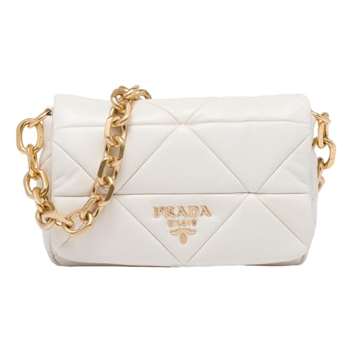 Prada Nappa Leather Patchwork System White Shoulder Bag