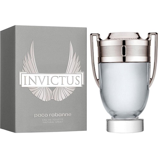 Image of a man confidently posing with the Invictus fragrance