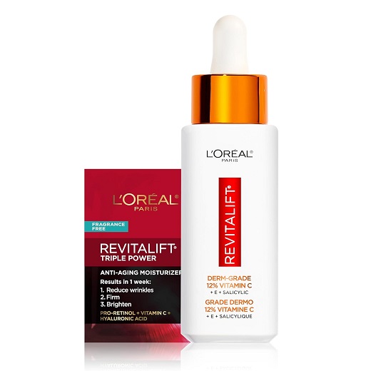 A bottle of 12% Pure Vitamin C Serum, a potent formula that illuminates and revitalizes the skin