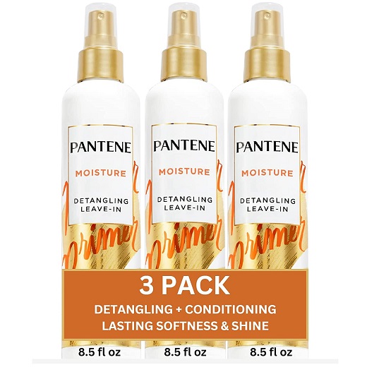 Pantene Conditioning Detangler Spray, Nutrient Boost, Pro-V Repair and Protect for Damaged Hair, 8.5 oz, 3 count (Packaging May Vary)