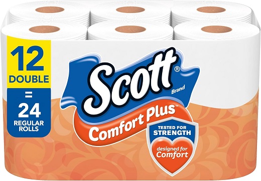 Unleash the Comfort With Scott ComfortPlus Toilet Paper, 12 Double Rolls of Strength and Softness