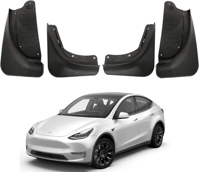 Tesla Model Y Mud Flaps Splash Guards Winter Vehicle Sediment Protection No Need to Drill Holes