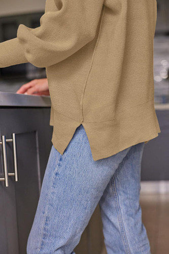 Stylish Oversized Ribbed Knit Sweater for Women 2023 Fall