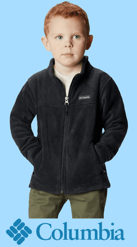 Soft and warm Columbia Boys Steens Mountain Fleece Jacket, available in 23 different colors