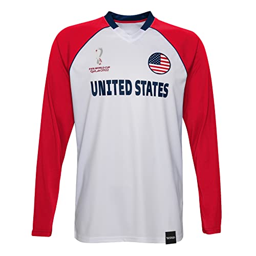 Outerstuff Men's Standard FIFA World Cup Classic Third Short Sleeve Jersey, White-Red, Medium