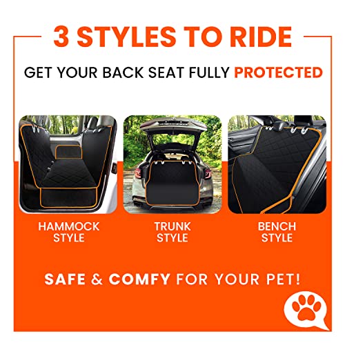 Dog enjoying a comfy ride in a car seat cover