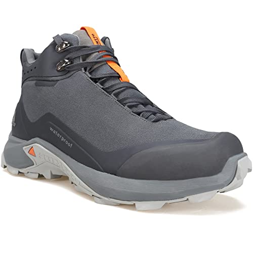 HUMTTO Men's All-Terrain Waterproof Hiking Boots Lightweight Breathable Outdoor Ankle Boots Trekking Hiking Shoes 11 Grey