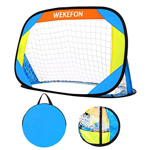 WEKEFON Soccer Goal Pop Up Portable Kids Soccer Net for Backyard and Training - Pop-Up Folding Indoor + Outdoor Goals - Easy Assembly and Compact Storage, 1Pack