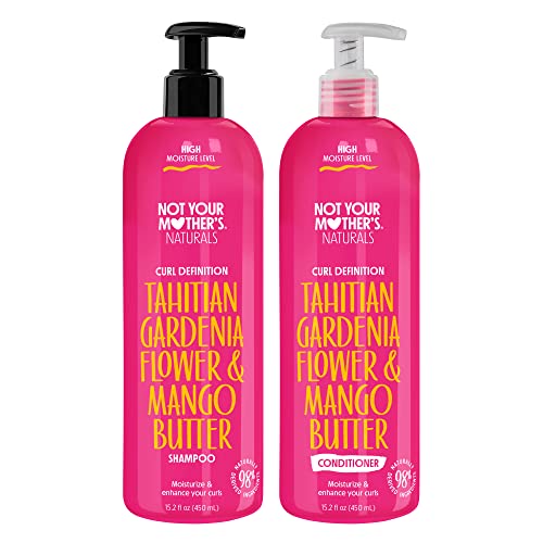 Not Your Mother's Naturals Curl Defining Shampoo and Conditioner Sets - 2 Pack - 98% Naturally Derived Ingredients, Sulfate-Free Shampoo & Conditioner for All Hair Types (Gardenia & Mango Butter)