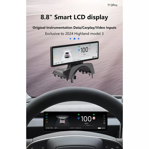 Tesla Model 3 Interior with Upgraded Linux OS Dashboard Display